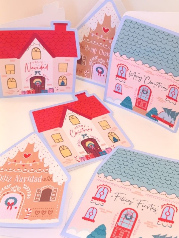 Producto - TARJETAS IMPRIMIBLES CASITAS navideñas