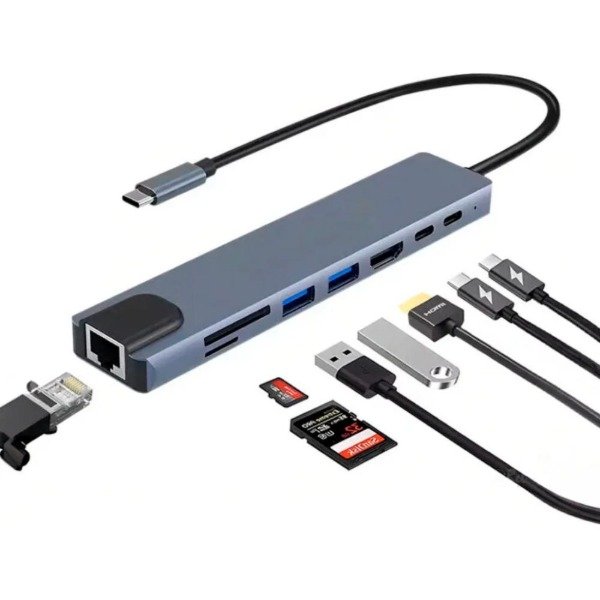Producto - HUB USB-C HDTV 8 EN 1 PD 87W HDMI 4K USB 3.0 (mx)