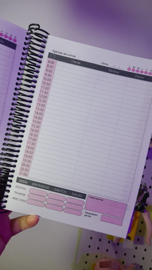 Producto - Agenda turnos perpetua tapa personalizada