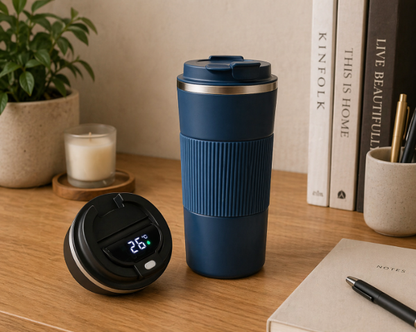 Producto - Taza termica antiderrames con medidor led