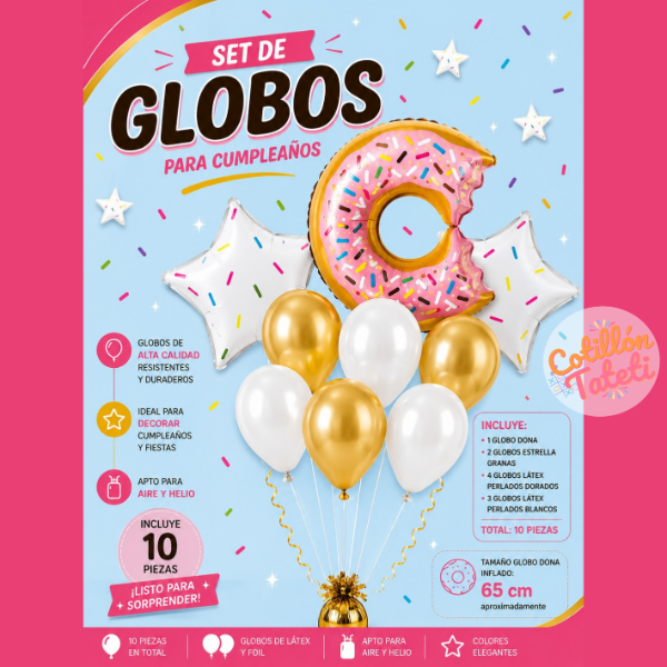 Producto - SET GLOBOS - DONA Y ESTRELLAS