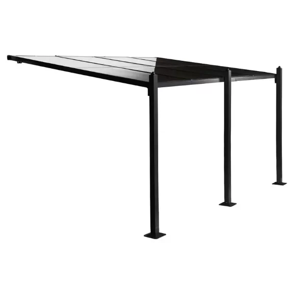 Producto - Pérgola lateral importada lateral 3x4mts techo policarbonato con 3 pilares alum