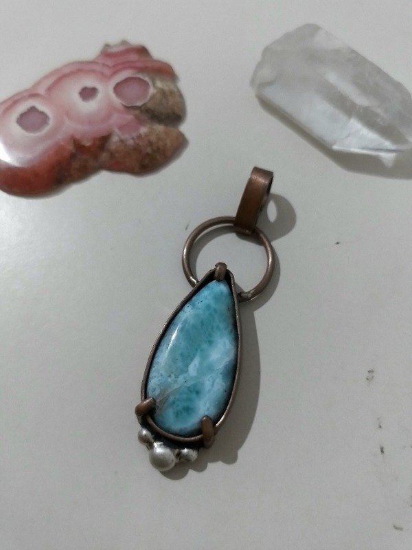 Producto - Larimar en cobre y detalles en Plata