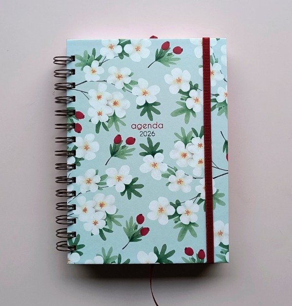 Producto - Agenda 2026 - Flores Fondo Celeste