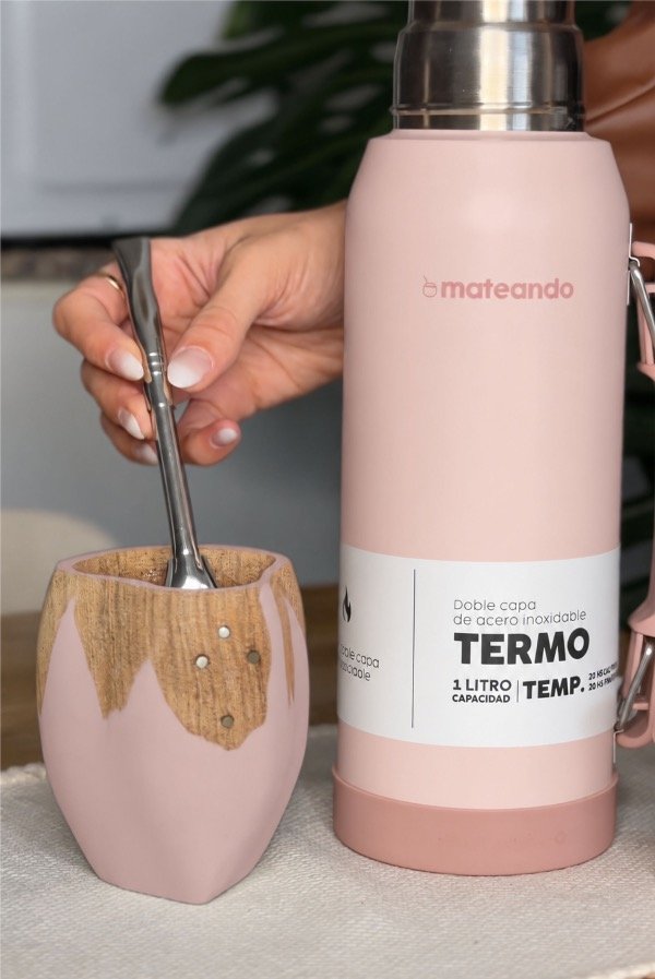 Producto - SET VACA ROSE QUARTZ RANCHERO + TERMO MATEANDO ROSE QUARTZ 1 L + BOMBILLA - 4