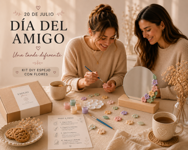 Producto - Día del amigo - Kit DIY espejo flores 15cm