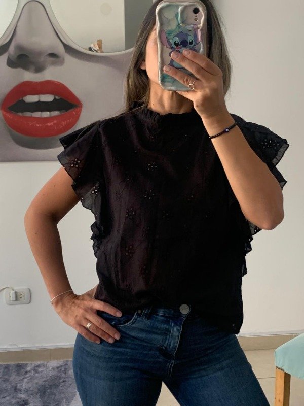 Producto - Blusa cuello y volados broderí - 0