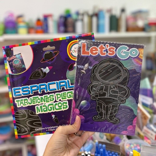 Producto - Papel Mágico Tarjetones Plegable ESPACIAL 6 Hojas Con 1 Lápiz 7169