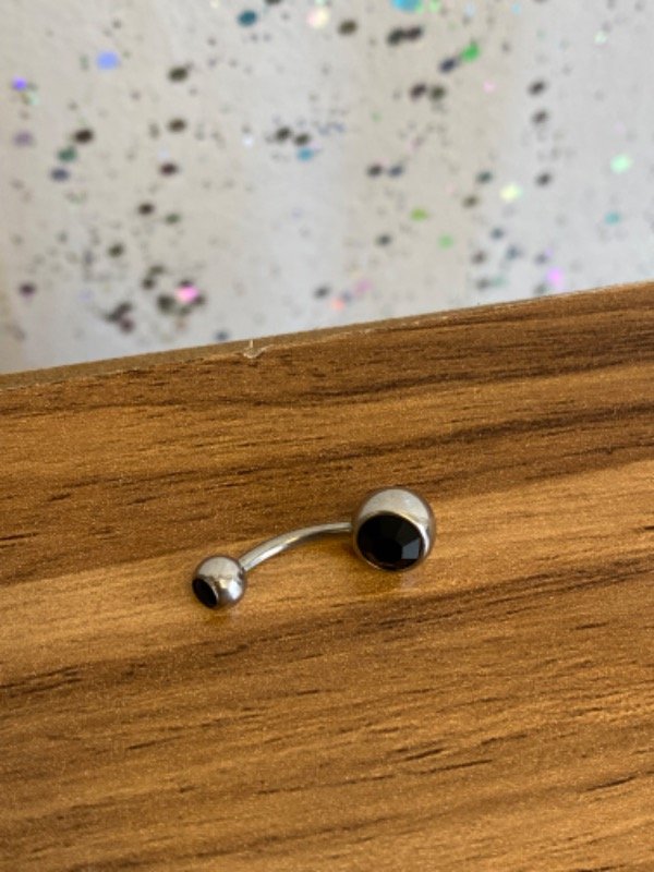Producto - Piercing ombligo doble strass negro