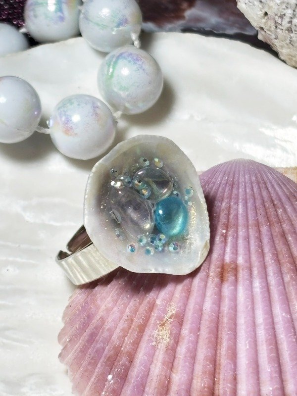 Producto - Anillo del Mar Piedra Coral Azul