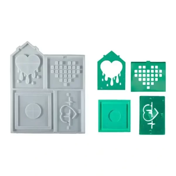 Producto - Molde silicona casa para armar portavela de noche mod corazones - 3