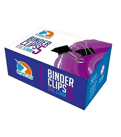 Producto - broches clips binder negro Ezco 51 mm x docena