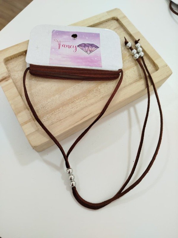 Producto - Choker lazo marron 0894