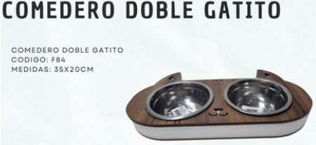 Producto - COMEDERO DOBLE CABEZA DE GATO