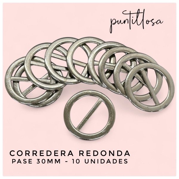 Producto - 10 CORREDERAS REDONDAS PARA MALLA 30mm