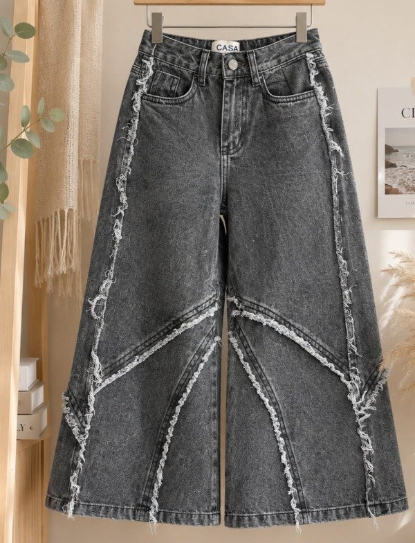 Producto - Jeans Wide Leg Black Flecos Teens (JEA2)