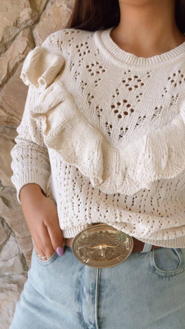 Producto - SWEATER CON VOLADOS ESCOTE REDONDO