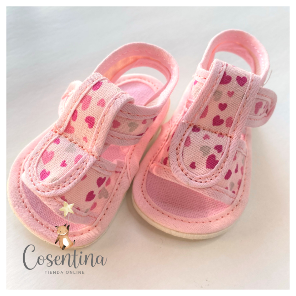 Producto - Sandalias no caminante: Rosa Corazones