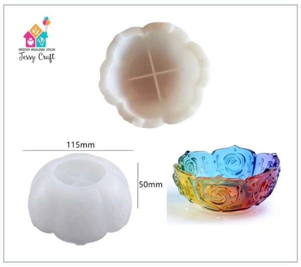 Producto - Molde Silicona - Caramelera, Maceta Cuenco LOTO, Cod. Bm2910