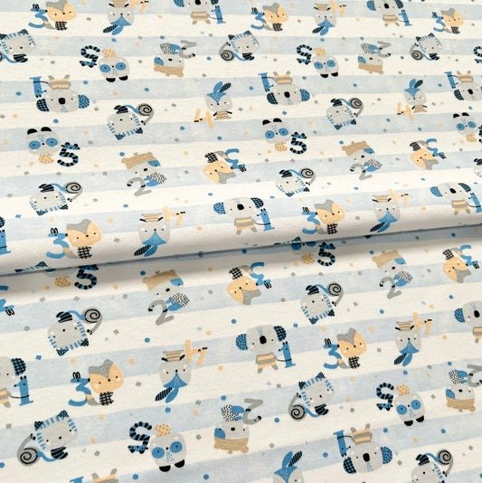 Producto - Interlock Animalitos Rayado celeste xkg