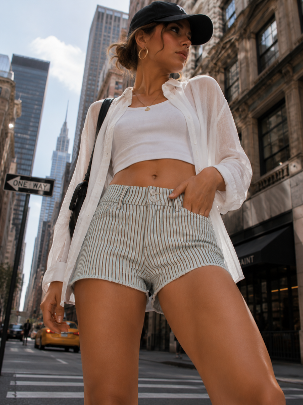 Producto - Short tiro bajo Rayado - 1