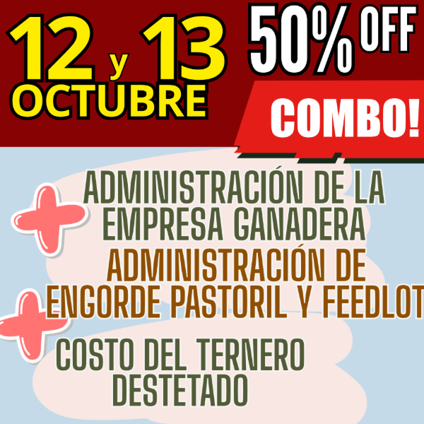Producto - COMBO 3 CURSOS:Gestión Ganadera + Costo del Ternero + Engorde Pastoril y Feedlot - 0