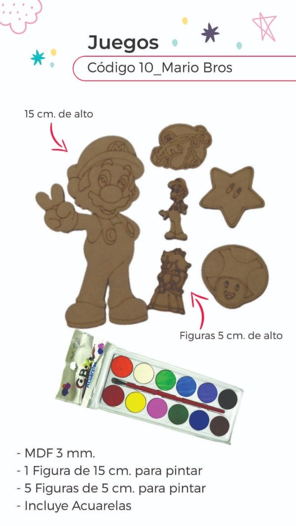 Producto - Formitas para Pintar Mario Bros