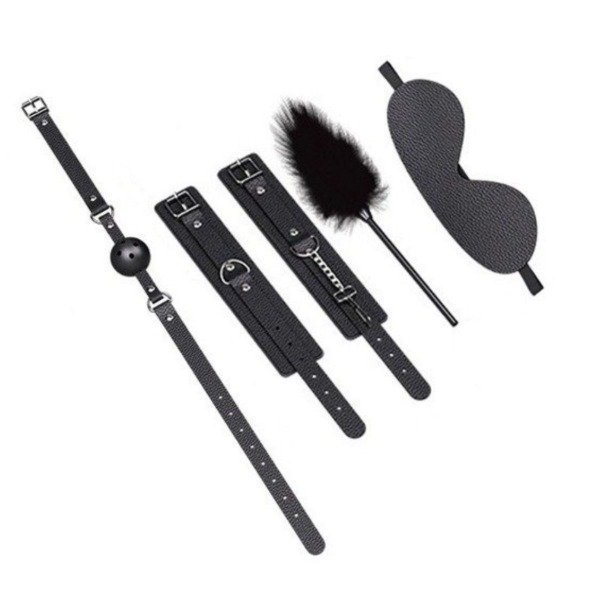 Producto - SET DE MORDAZA, ANTIFAZ, ESPOSA Y PLUMA