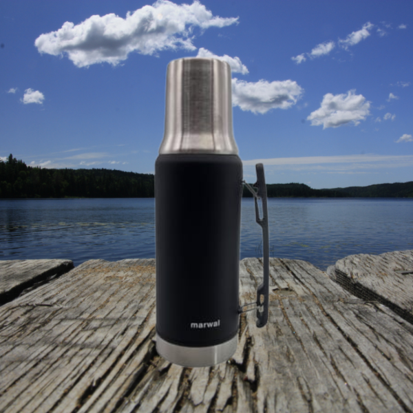 Producto - Termo acero inoxidable 1Lt con manija Marwal negro
