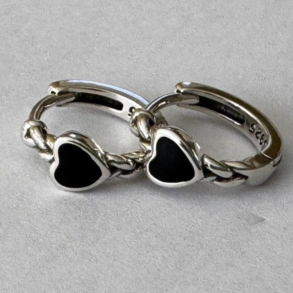 Producto - Aros Corazón Negro