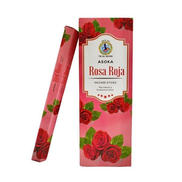 Producto - Sahumerios hexagonales Asoka rosa roja x 6 unid.