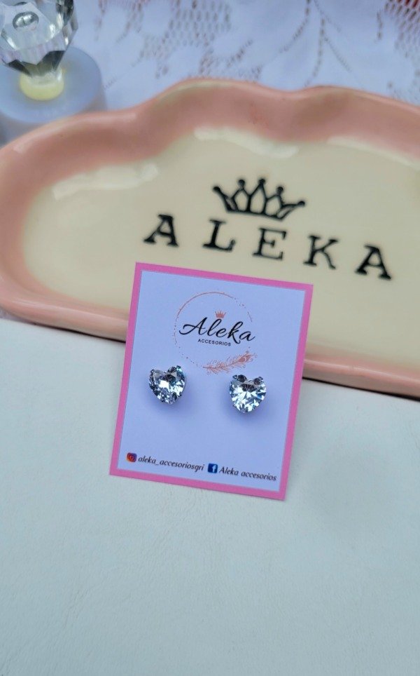 Producto - Aros pasantes cubic corazón de acero quirúrgico - 2
