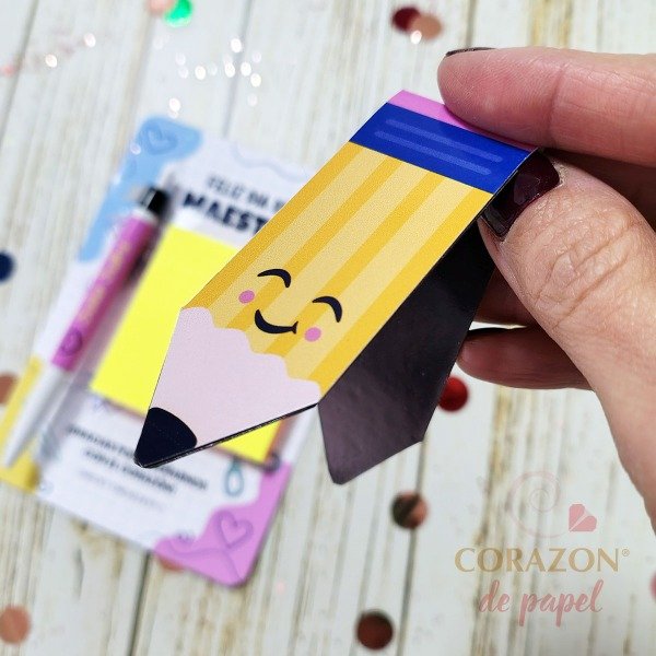 Producto - TARJETON para Post it y Señalador Día del Maestro - 4
