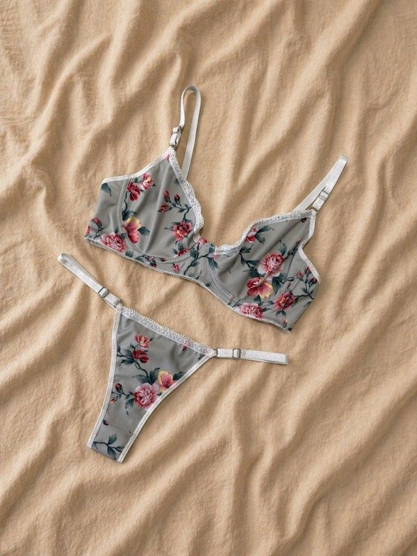 Producto - CONJUNTO LYCRA ESTAMPADA Y PUNTILLA CON ARO - 3