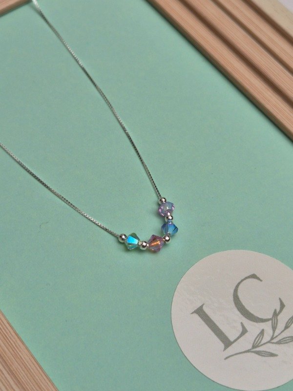 Producto - Cadena Piedras Tornasol Plata