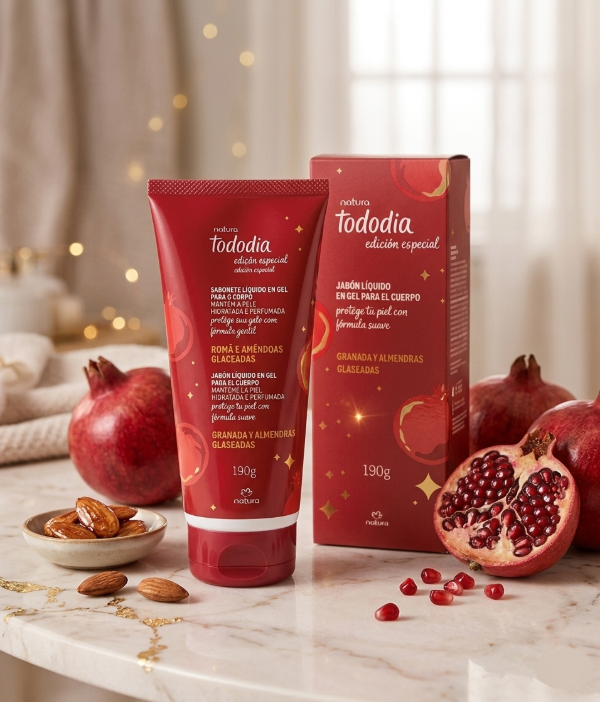 Producto - Jabón Líquido en Gel "Granada y Almendras Glaseadas" de 190 g Natura Tododia