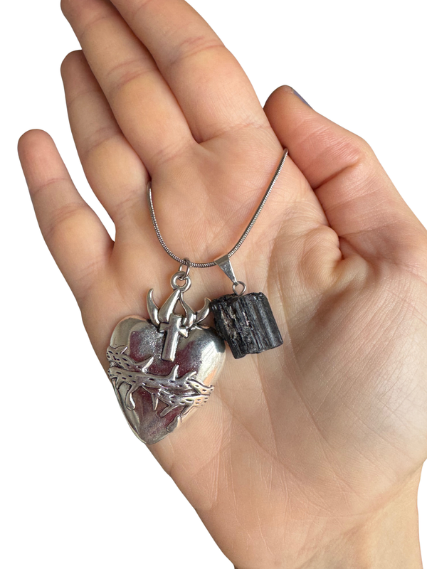 Producto - Collar Turnalina negra corazón