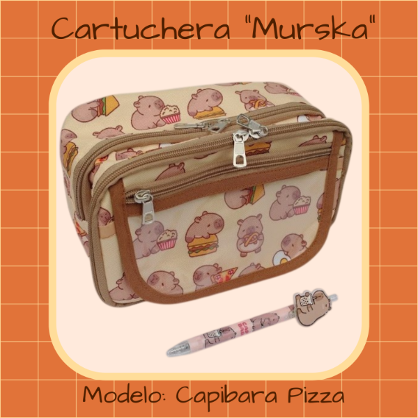 Producto - Cartuchera Murska - Modelo "Capibara Pizza"