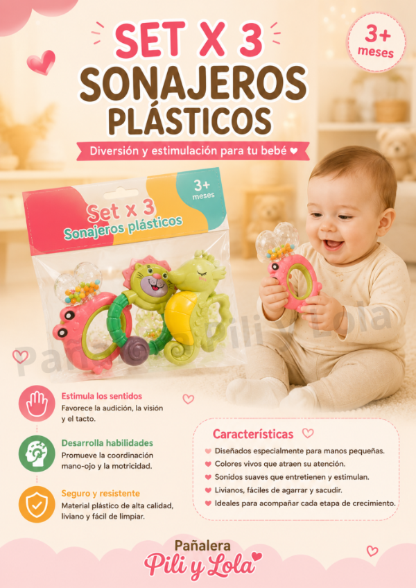 Producto - Set sonajeros plásticos x 3