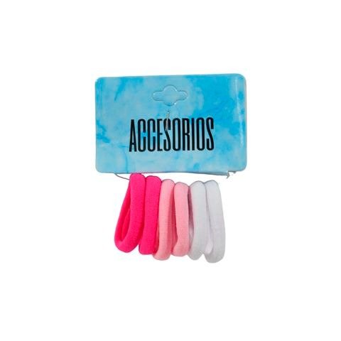 Producto - COLITA PARA EL PELO 3.5CM ROSA/BLANCO X6 UNIDADES
