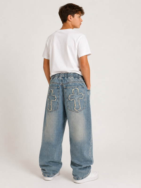 Producto - JEAN BAGGY NIÑO CRUZ BOLSILLO - 0