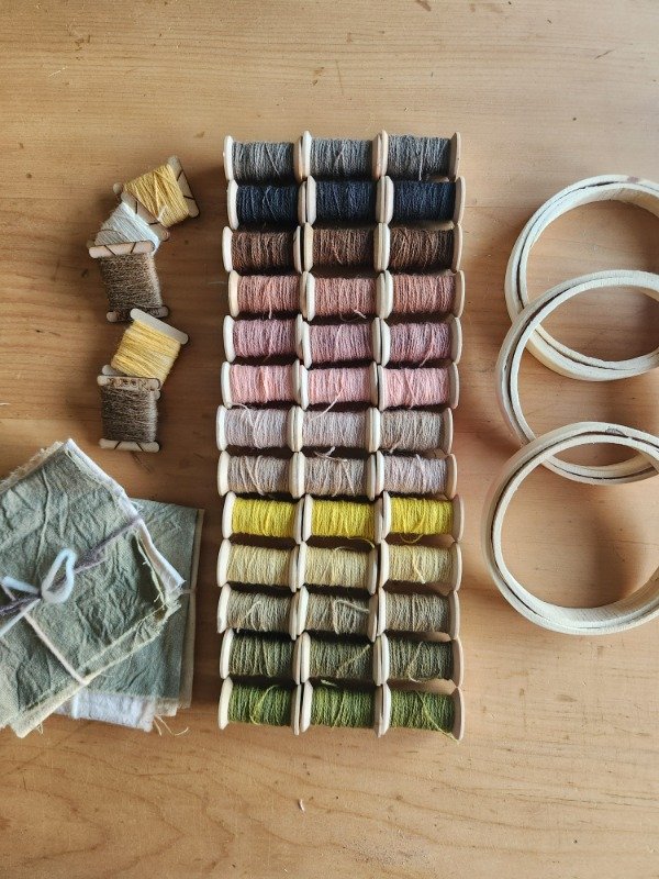 Producto - Kit de la Tierra Expandido - Lana x16 + Bastidor + paños teñidos