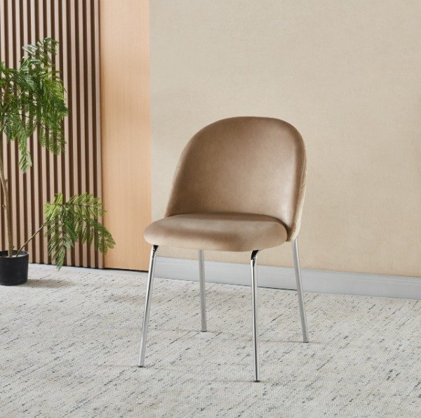 Producto - SILLA PRINCES TAPIZADA PANA VISON PATAS CROMADAS