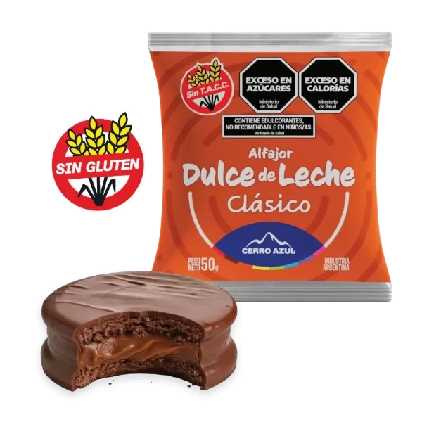 Producto - Alfajor de dulce de leche clasico SIN TACC CERRO AZUL