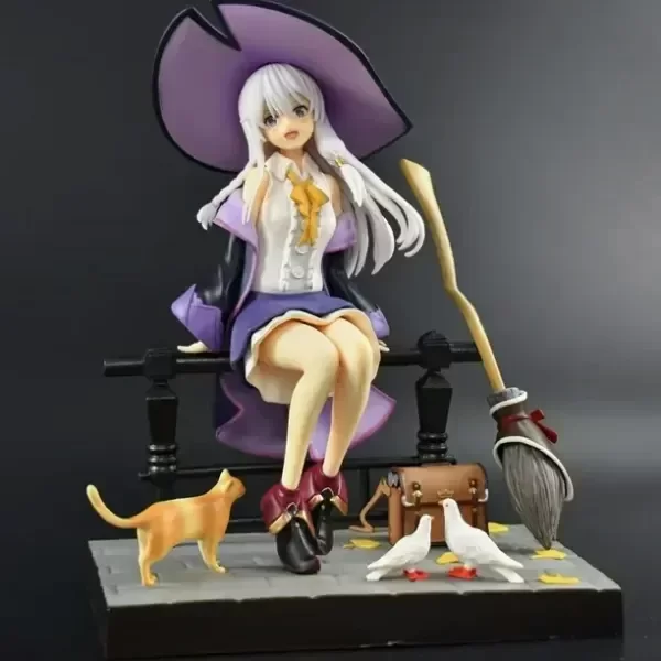 Producto - Figura Diorama Elaina Sentada con gatitos Majo no TabiTabi - 26 cm