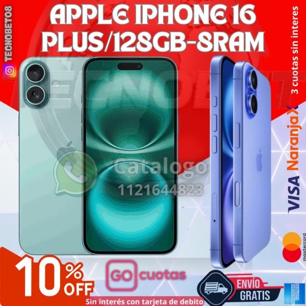 Producto - APPLE IPHONE 16 PLUS/128GB-8RAM