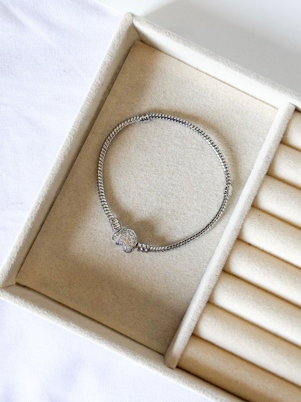 Producto - Pulsera corazón stras estilo Pandora-acero quirúrgico