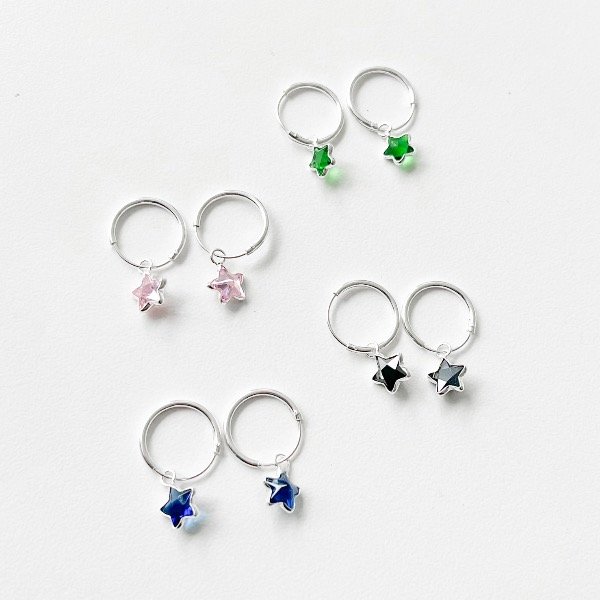 Producto - Argollas Dije Estrella Colores
