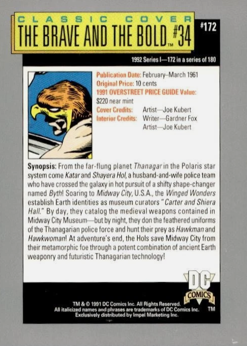 Producto - 1992 Impel DC Comics Cosmic  #172 - The Brave and the Bold  #34 - 1
