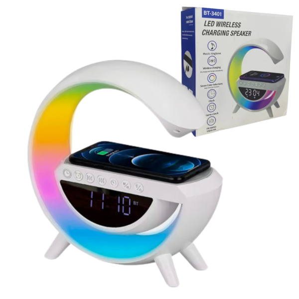 Producto - Parlante Lámpara Bluetooth con Reloj RGB